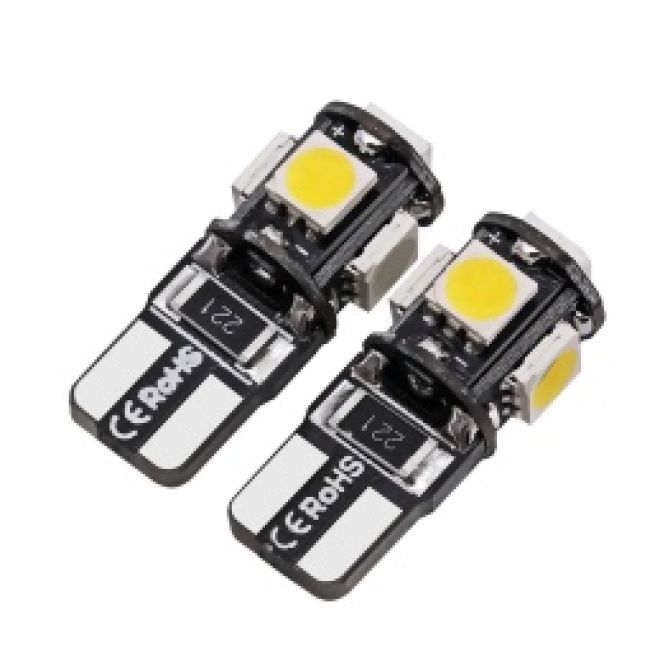 Светодиод Т10  5 SMD (5050) (бел.) Canbus