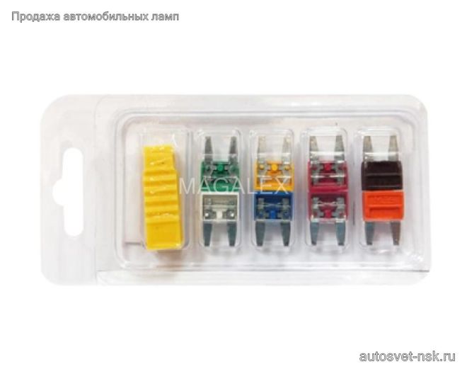 Набор флажковых предохранителей (блистер,  8 шт. с пинцетом) Мини