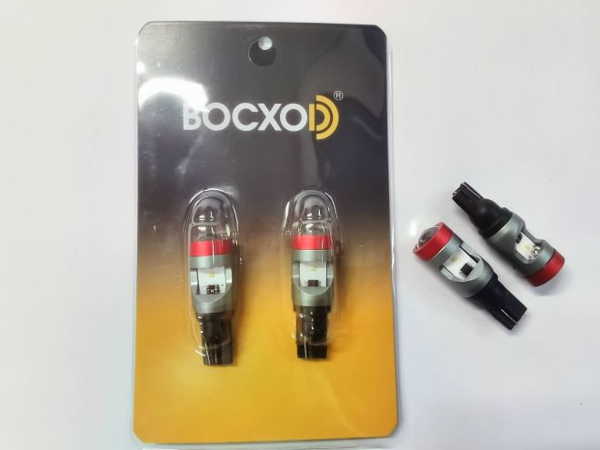 BOCXOD Светодиод (12-24V) T10 3 SMD + линза (Bi+/-) Canbus (бл. 2шт)