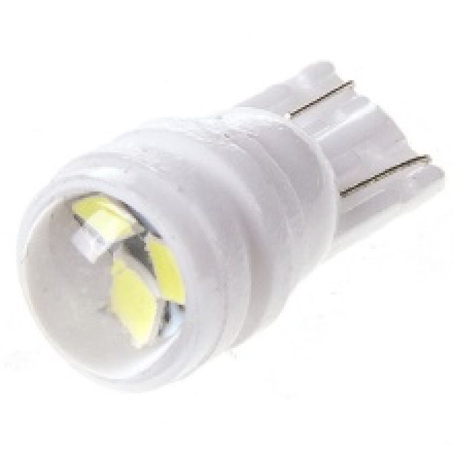 Cветодиод T10  2 SMD (2835) 12V PC TL SM CL пластик (бел.)