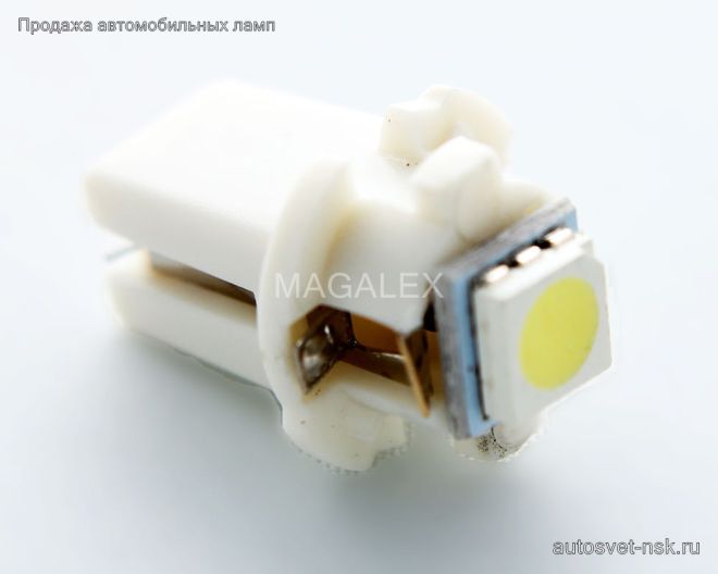 Светодиод с патроном B8.3  1 SMD(5050)  (бел.)