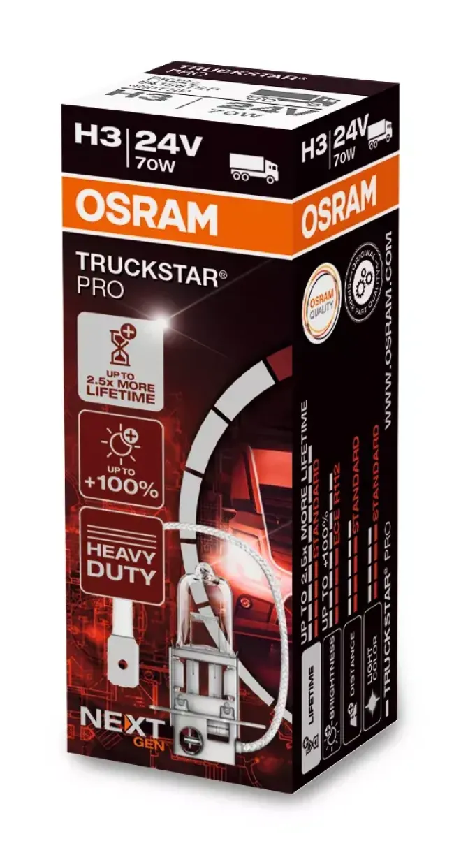 OSRAM H3 24v70w PK22s Truckstar Pro+100%