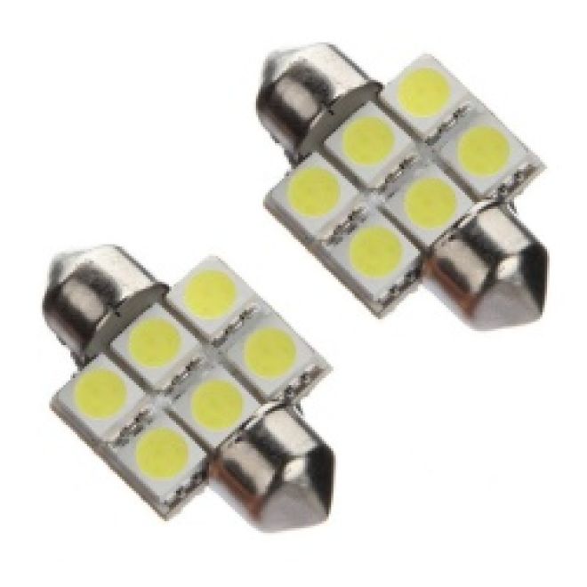 Светодиод AC  6 SMD (5050)  (салон 31мм)
