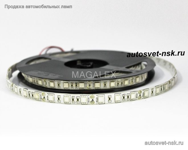 12v Лента диод.  60 SMD (5050) 100см  синяя (5шт. на катушке)
