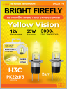 Н3C 12v-55w PK22d/5 (Yellow Vision 3000k) BOX (2шт.) Bright Firefly