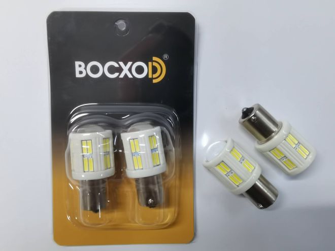 BOCXOD Светодиод (12V) 1156 (1 конт.) 28 SMD (7020) Ceramics (бл. 2шт)