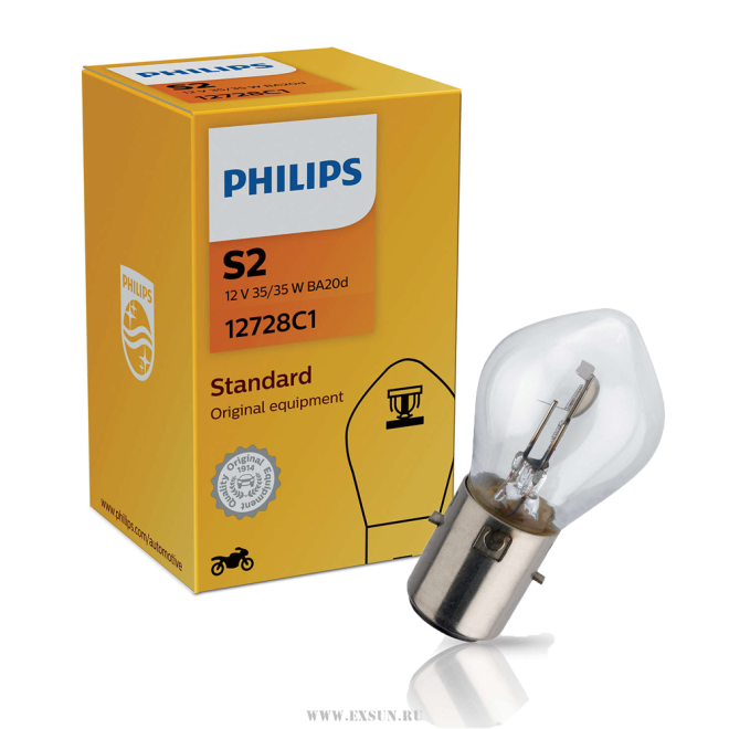 PHILIPS 12v35/35w BA20d (12728) (мотоц.)