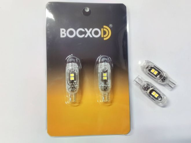 BOCXOD Светодиод (12V) T10 5 SMD (3030) + линза бел. (бл. 2шт)