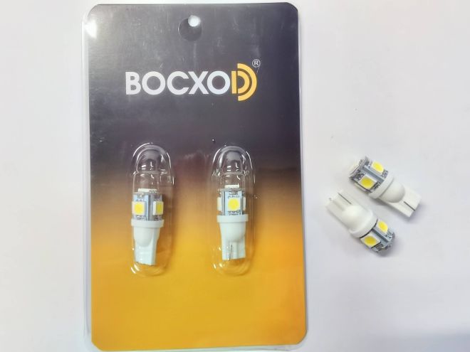 BOCXOD Светодиод (12V) T10 5 SMD (5050) бел. (бл. 2шт)