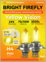 H4 24v-75/70w P43t (Yellow Vision 3000k) BOX (2шт.) Bright Firefly