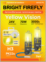 Н3 24v-70w PK22s (Yellow Vision 3000k) BOX (2шт.) Bright Firefly