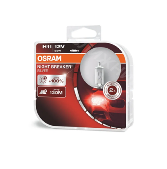 OSRAM H1 12v55w P14,5s Night Breaker Silver +100% (2шт.) BOX