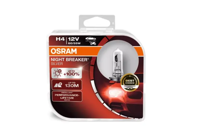 OSRAM H4 12v-60/55w P43t Night Breaker SILVER +100%	(2шт.) BOX