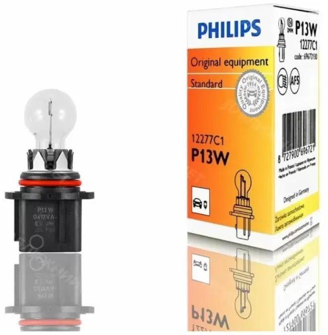 PHILIPS 12v13w PG18,5d-1 (пласт. цок.) HiPerVision