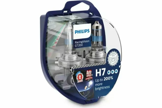 PHILIPS H7 12v55w PX26d Racing Vision GT200 +200% (2шт.) BOX