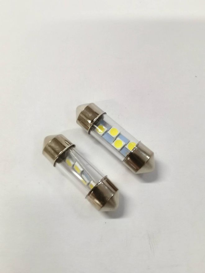 BOCXOD Светодиод (12V) AC 31мм 5 SMD (3030) СТЕКЛО (шт)