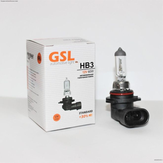GSL HB3 12v 60w P20d +30%