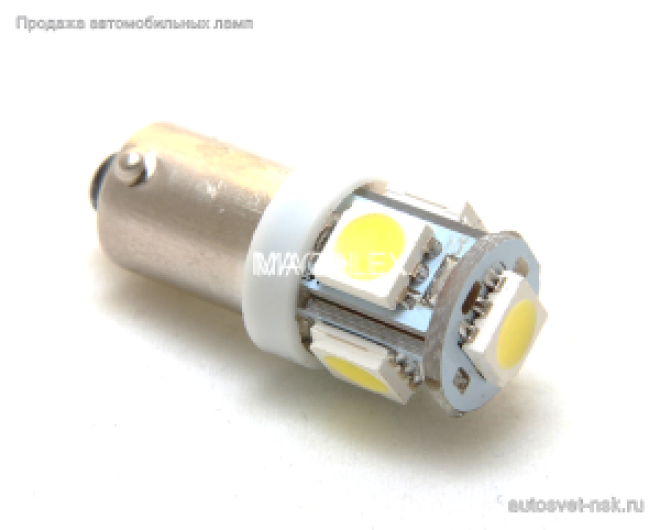 Светодиод (24v) Т8,5  5 SMD 5050 (бел.)