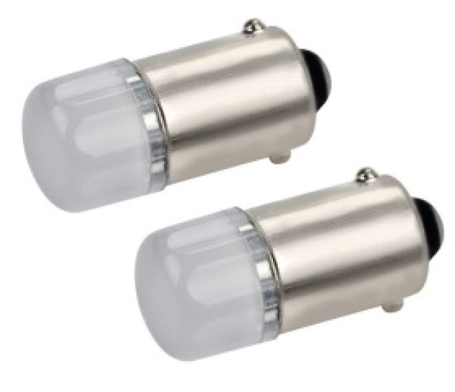 Светодиод (24v) T8.5  2 SMD (2835)  PUL  MT  C  (матовая) белая