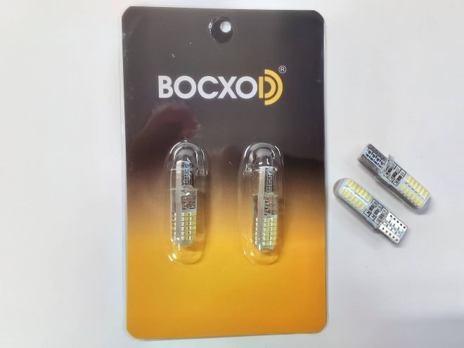 BOCXOD Светодиод (12V) T10 24 SMD (3014) Силикон (бл. 2шт)