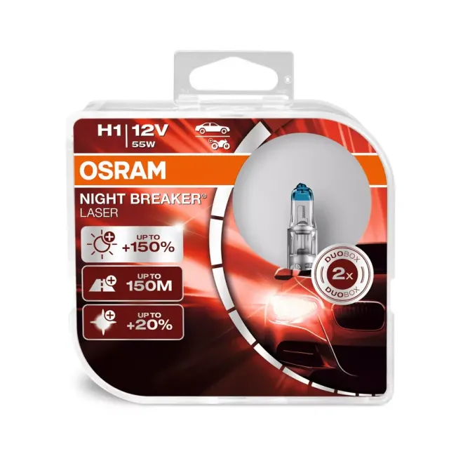 OSRAM H1 12v55w P14,5s Night Breaker LASER +150% (2шт.) BOX
