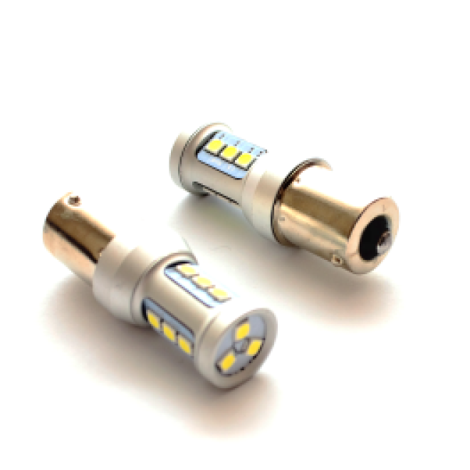 Светодиод 1156 (1 конт)  12 SMD (3030) 12v (бел.) NEW