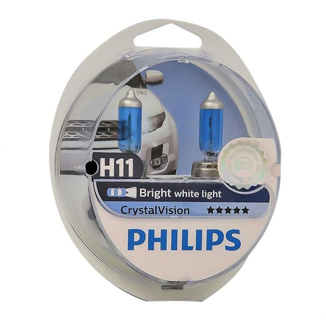 PHILIPS H11 12v55w RGJ19-2 Cristal Vision 4300k (2шт.) + W5W (2шт.) BOX