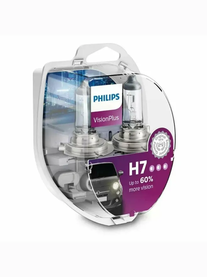 PHILIPS H7 12v55w PX26d Vision Plus+60% (2шт.) BOX