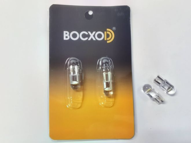 BOCXOD Светодиод (12V) T10 COB Transparent БЕЛЫЕ (бл. 2шт)