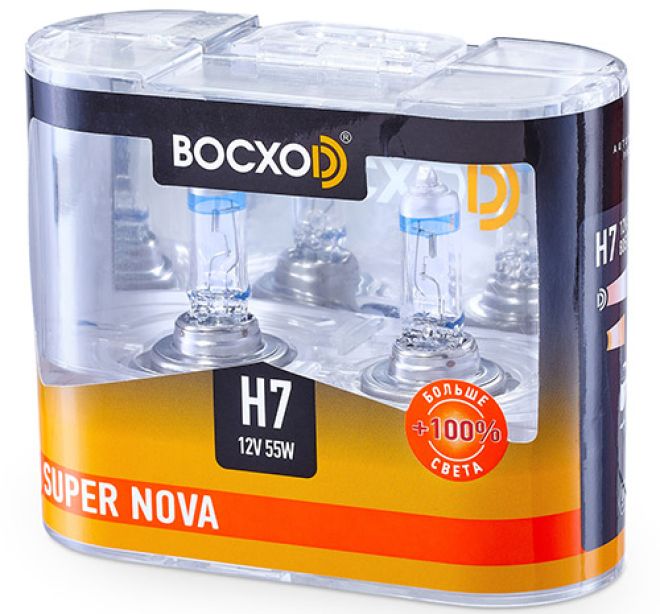 BOCXOD H7 12v-55w PX26d SN (Super Nova +100%) (2шт.)