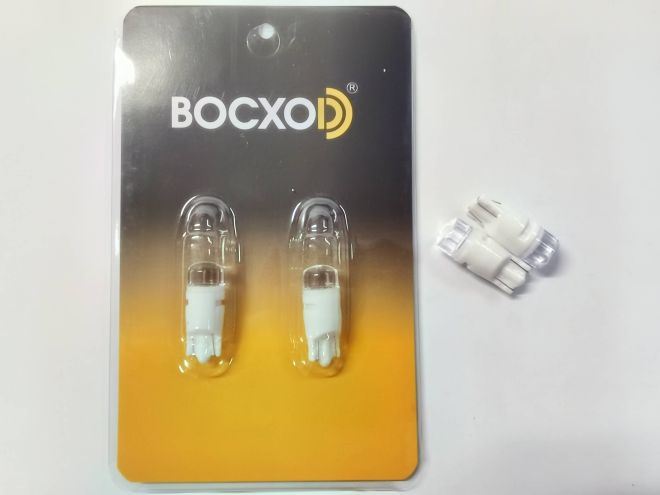 BOCXOD Светодиод (12V) T10 2 SMD (2835) Ceramics бел. (бл. 2шт)