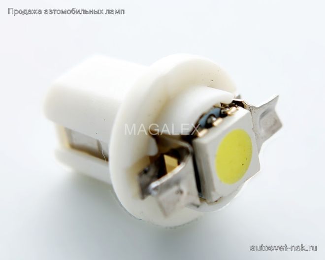 Светодиод с патроном B8.5  1 SMD(5050)  (бел.)