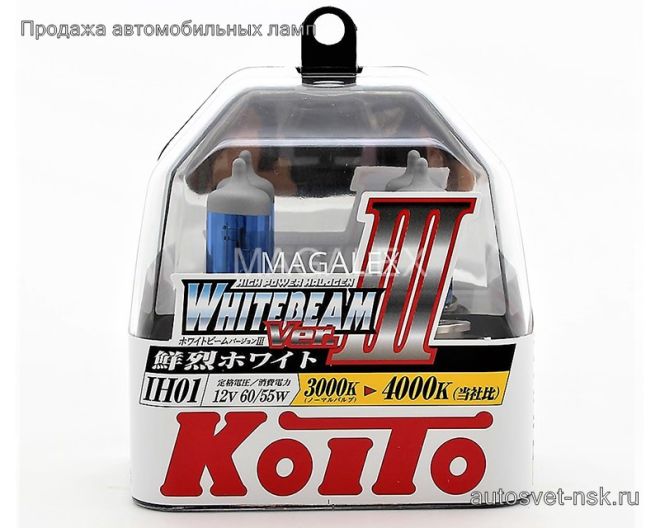 KOITO H4В 12v60/55w P43t (Nissan) 4000K (2шт.) BOX