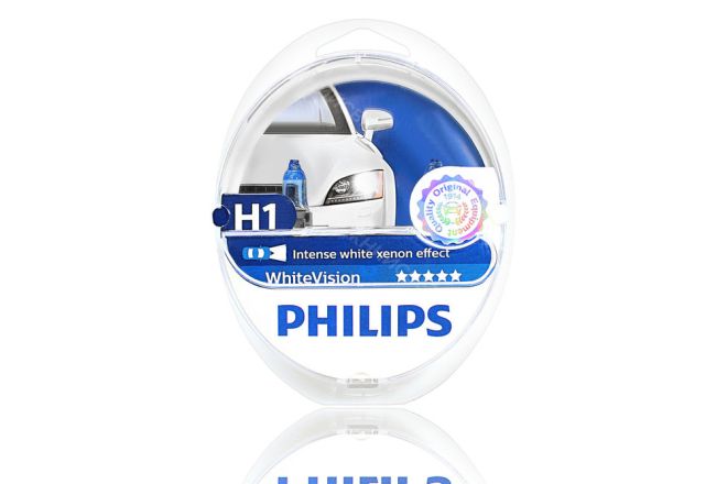 PHILIPS H1 12v55w P14.5s White Vision Ultra 4300k (2шт.) + W5W (2шт.)  BOX