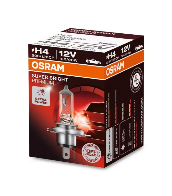 OSRAM H4 12v100/90w P43t Super Bright Premium