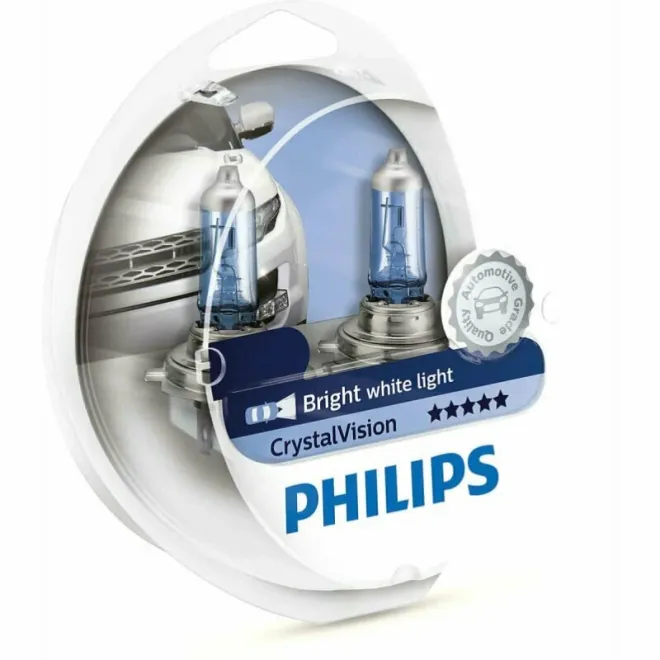 PHILIPS H7 12v55w PX26d Cristal Vision 4300k (2шт.) + W5W (2шт.) BOX