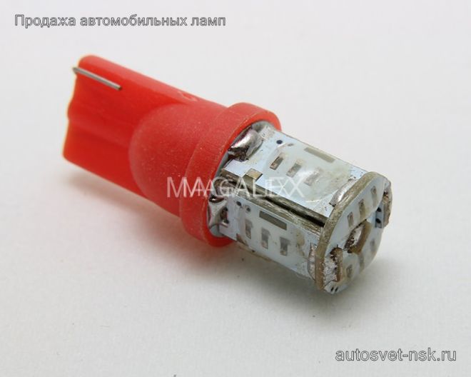 Светодиод Т10 Страбоскоп (крас.)