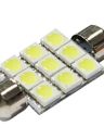 Светодиод AC  9 SMD (5050) (салон 39мм)
