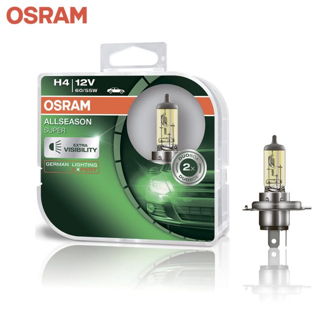 OSRAM H4 12v60/55w P43t Allseason Super +30% (2шт.) BOX