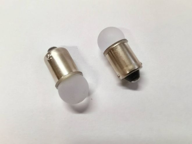Светодиод T8.5  2 SMD (2835) CRYSTAL (матовая) бел. 12v