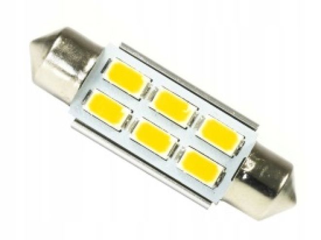 Светодиод AC  6 SMD (5630) (салон 39мм) Canbus (обманка)