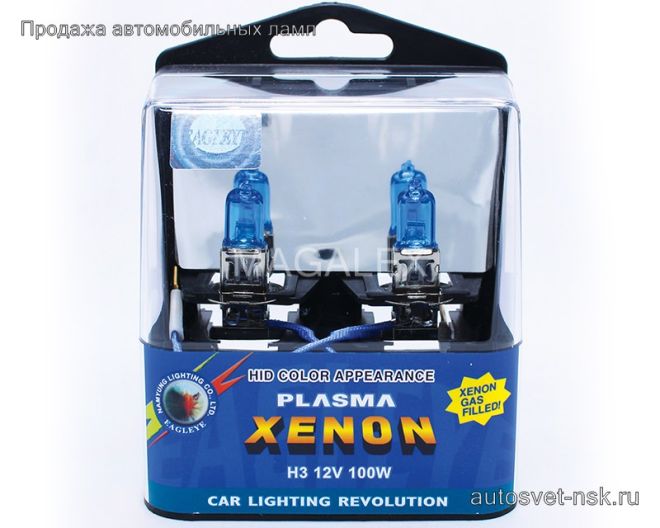 EAGLEYE Н3 12v-100w PK22s Plasma Xenon (2шт.)