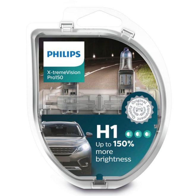 PHILIPS H1 12v55w P14.5s X-treme Vision Plus +150% (2шт.) BOX