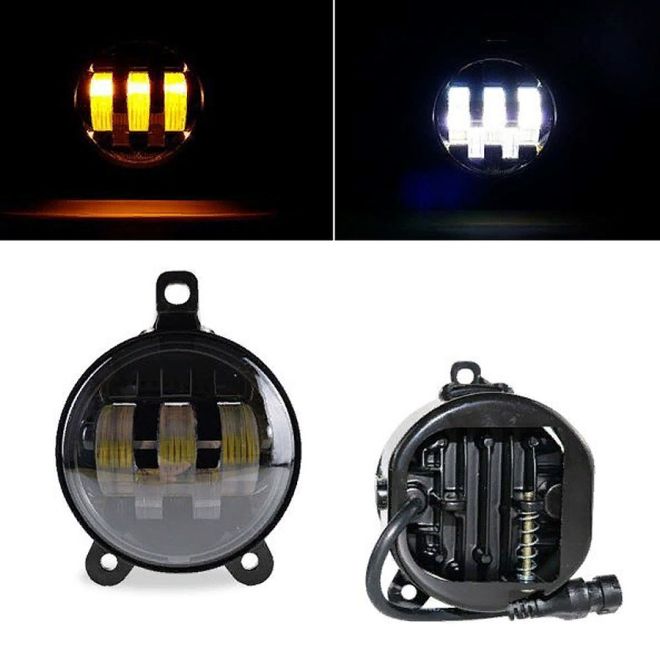 Фара противотуманная PRIORA (5 линз + БЕЛ/ЖЕЛ) 2шт.