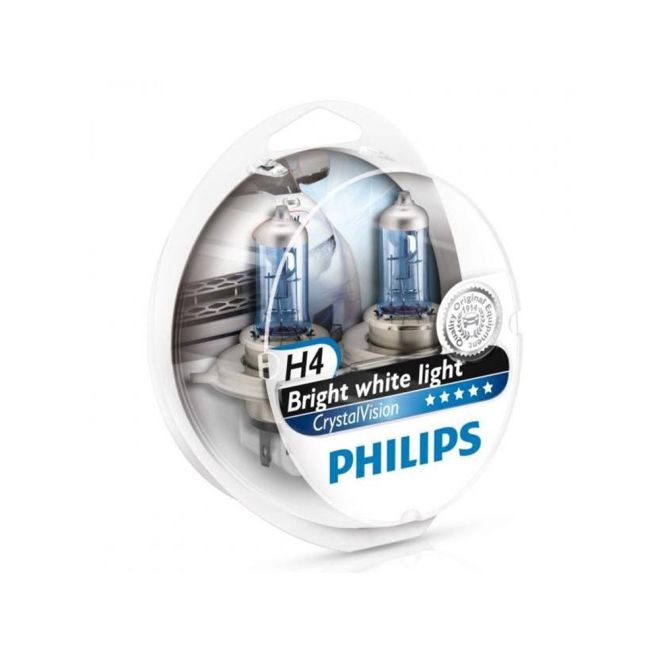 PHILIPS H4 12v60/55w P43t Cristal Vision 4300k (2шт.) + W5W (2шт.) BOX