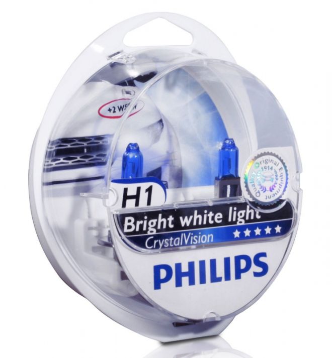 PHILIPS H1 12v55w Сristal Vision 4300k + W5W BOX