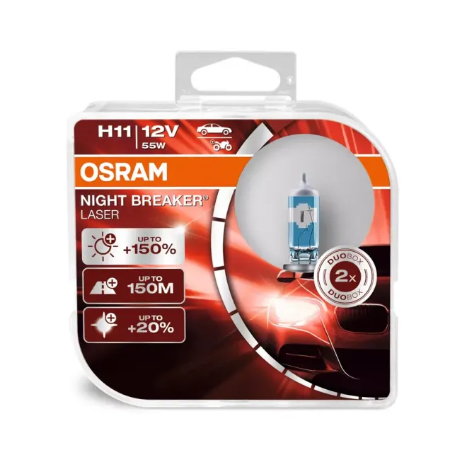 OSRAM H11 12v55w PGJ19-2 Night Breaker LASER +150% BOX (2шт.)