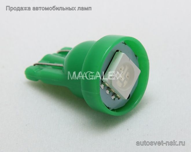 Светодиод Т10  1 SMD (5050) (зел.)