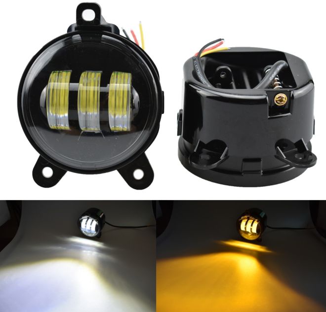 Фара противотуманная PRIORA (3 линзы + БЕЛ/ЖЕЛ) 2шт.